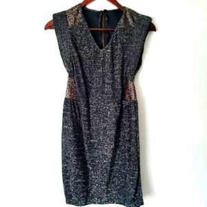 Shimmery Sparkling Sexy Zip Up Black Dress